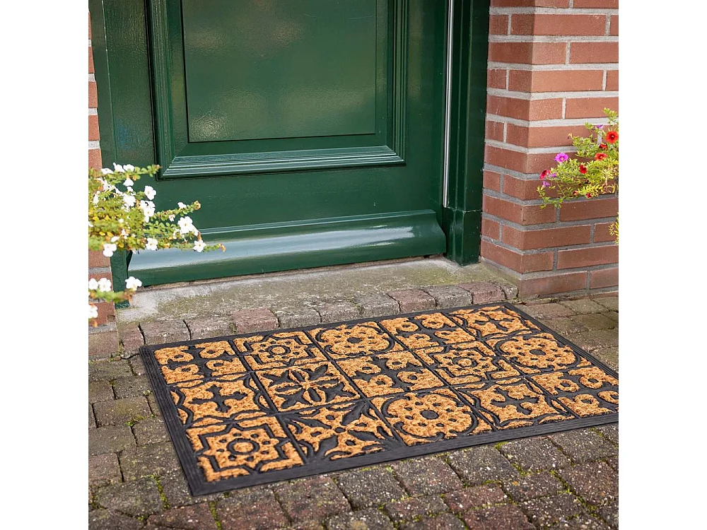 Paillasson en fibres de coco et caoutchouc avec motifs 75 x 45 cm Mosaique