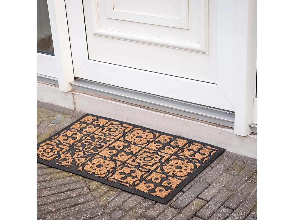Paillasson en fibres de coco et caoutchouc avec motifs 75 x 45 cm Mosaique