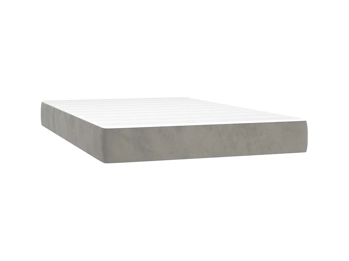 Boxspringbed en matras Lichtgrijs 120x200cm Fluweel