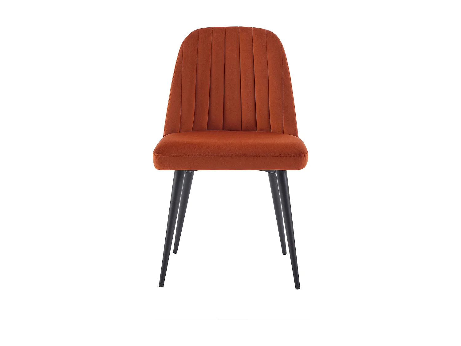 Lot de 2 chaises en velours et métal noir - Terracotta - ELEANA