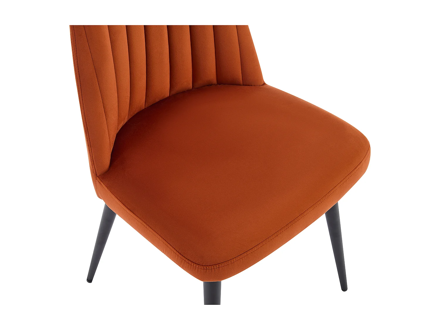 Lot de 2 chaises en velours et métal noir - Terracotta - ELEANA