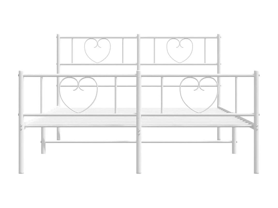 Estrutura de cama metálica com cabeceira/pé branco 120x190cm