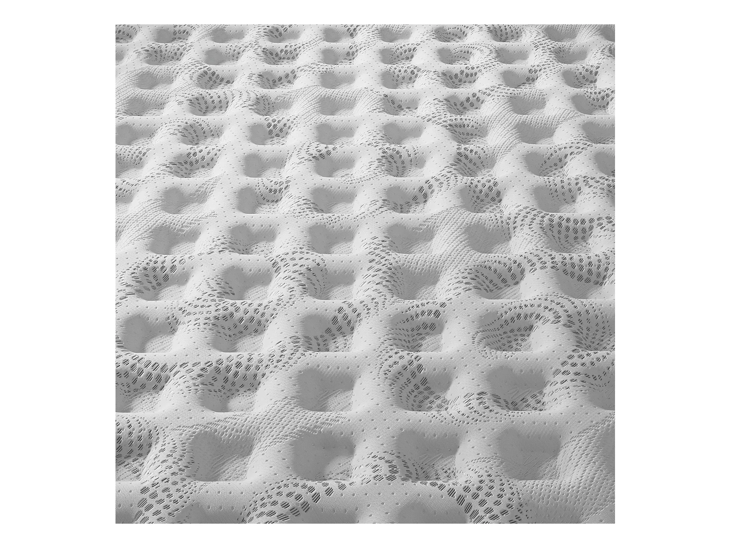 Ensemble matelas + lit 140x190 cm, matelas 30cm ressorts ensachés, accueil mémoire de forme, lit à lattes en bois, tissu gris