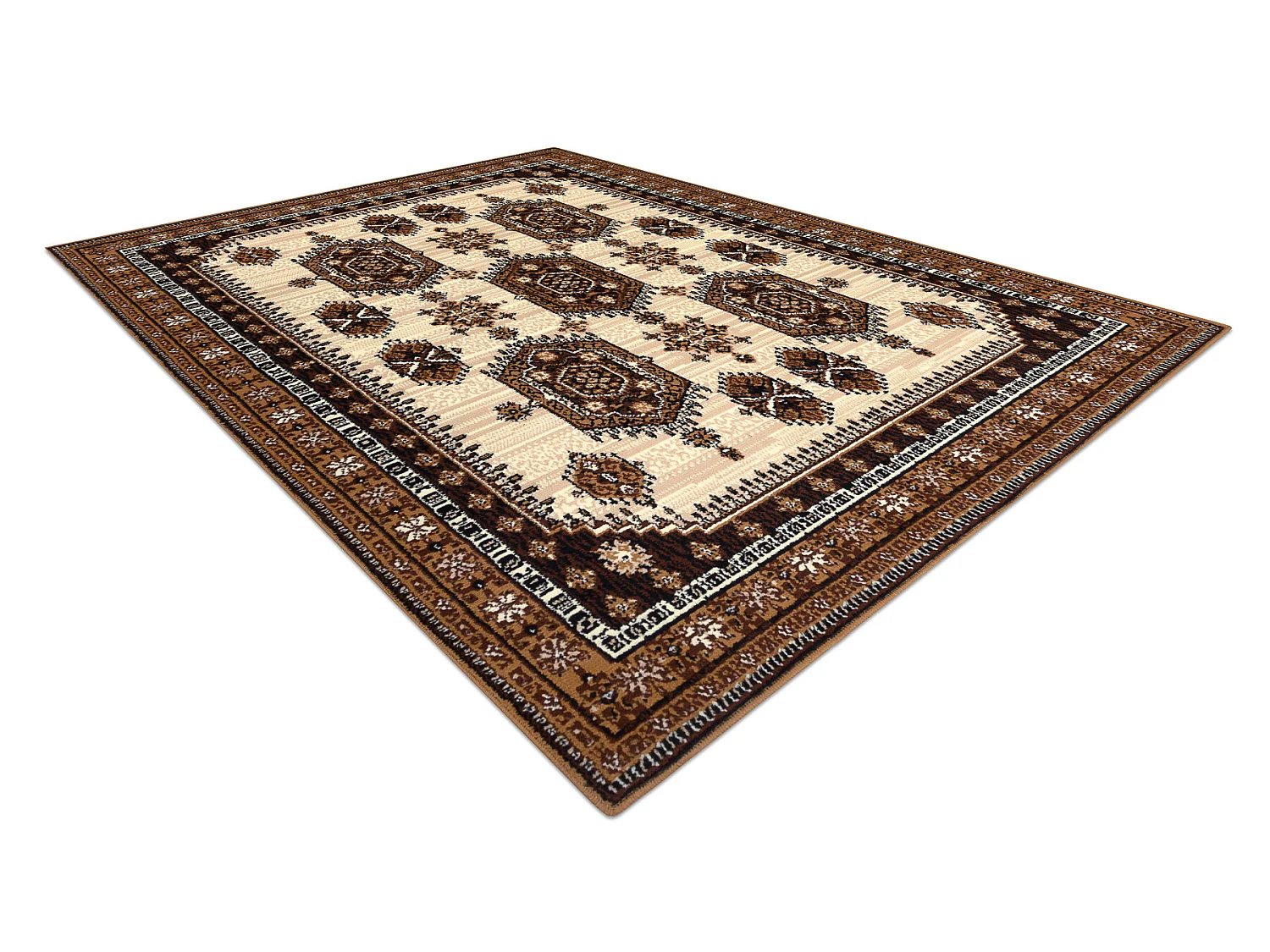 Tapijt BCF Morad ZEGARY klokken, Klassiek - beige 140x200 cm