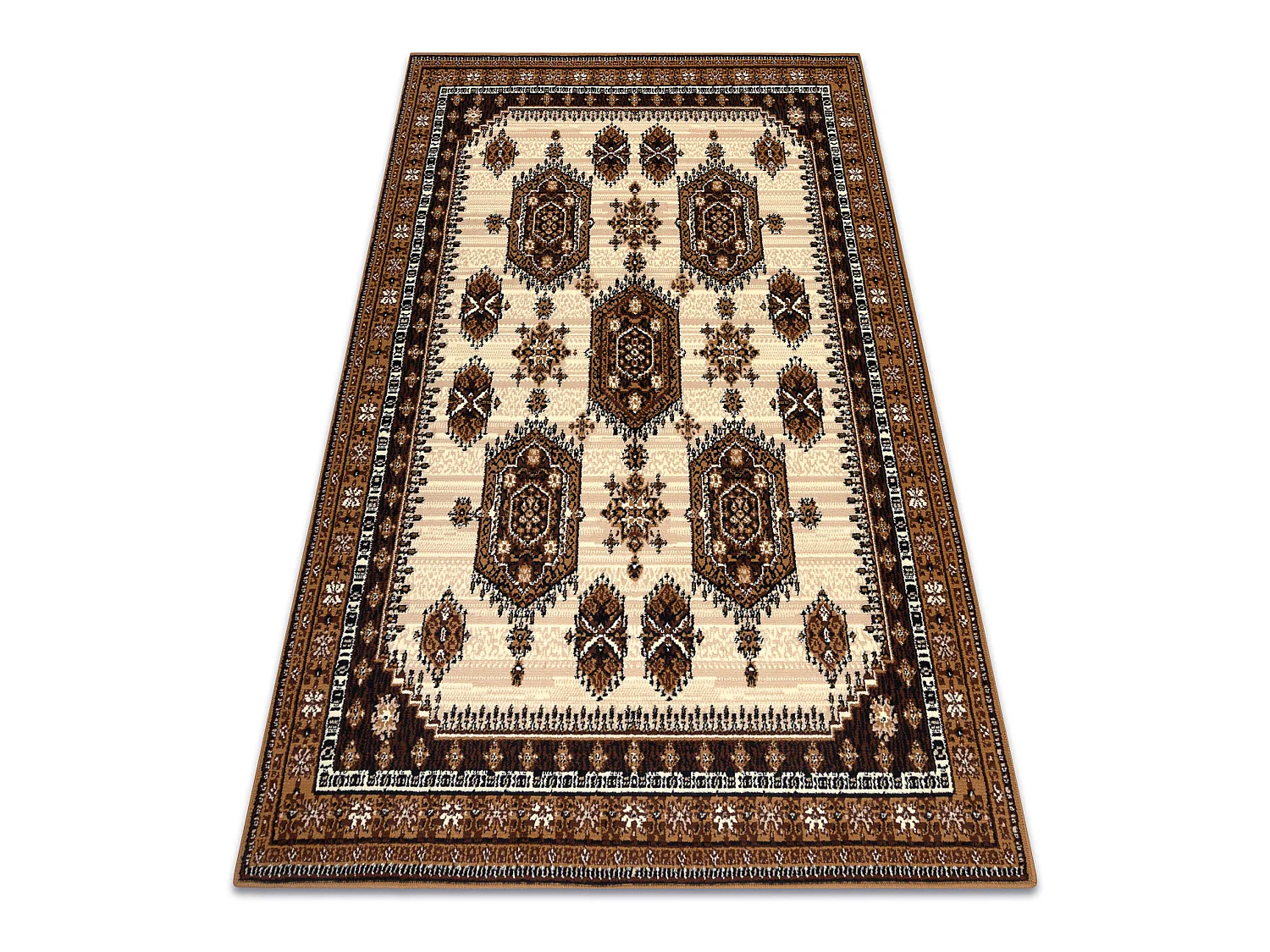 BCF Tapis Morad ZEGARY horloges, classique - beige 140x200 cm