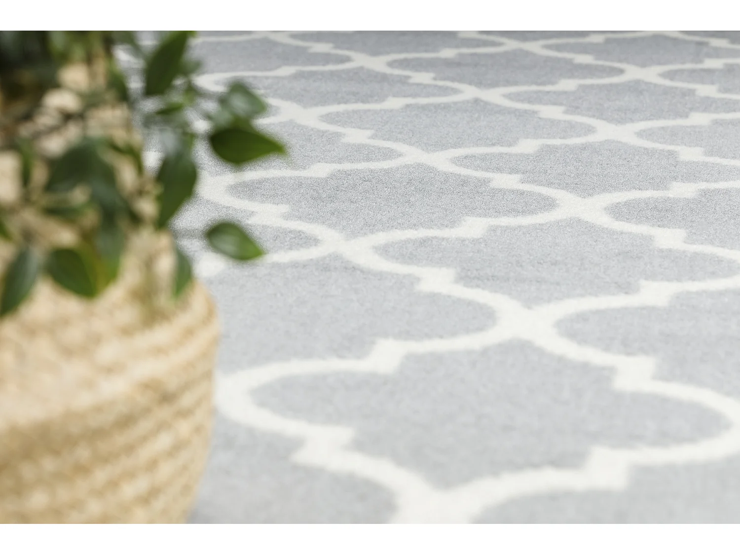 BCF Tapis Morad TRELIS Treillis marocain - gris clair 60x110 cm