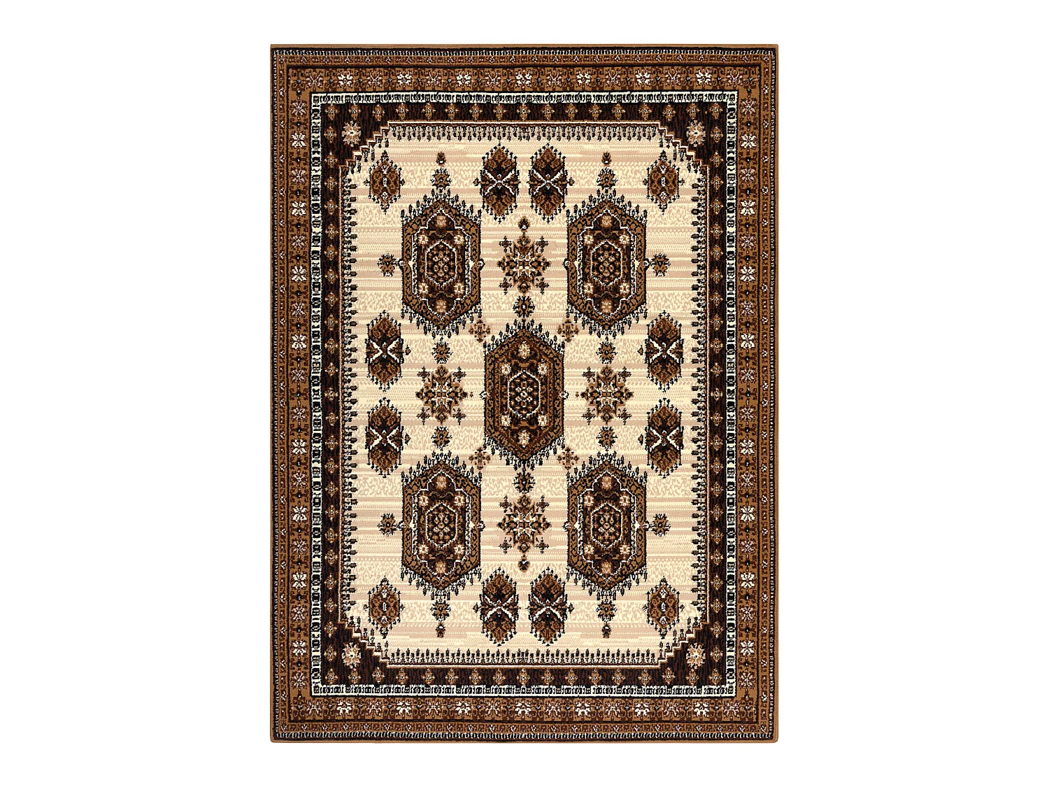 Tapijt BCF Morad ZEGARY klokken, Klassiek - beige 120x170 cm