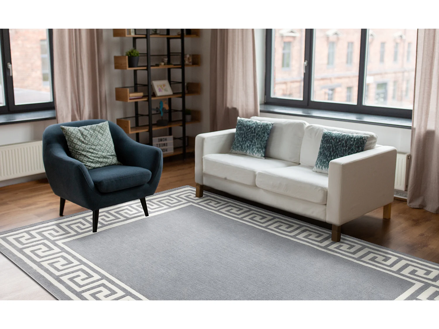 BCF Tapis Morad GREK grec - gris 80x150 cm