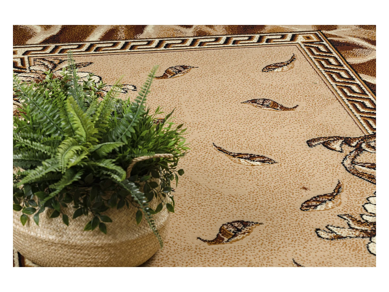 Tapijt BCF Morad TRIO Klassiek bladje, bloemen - oud goud 60x110 cm