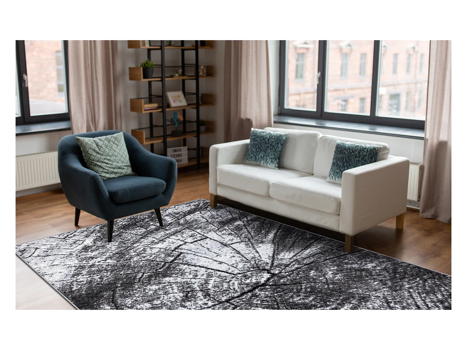 BCF Rug Morad PIEŃ Arbre Bois - gris 240x340 cm