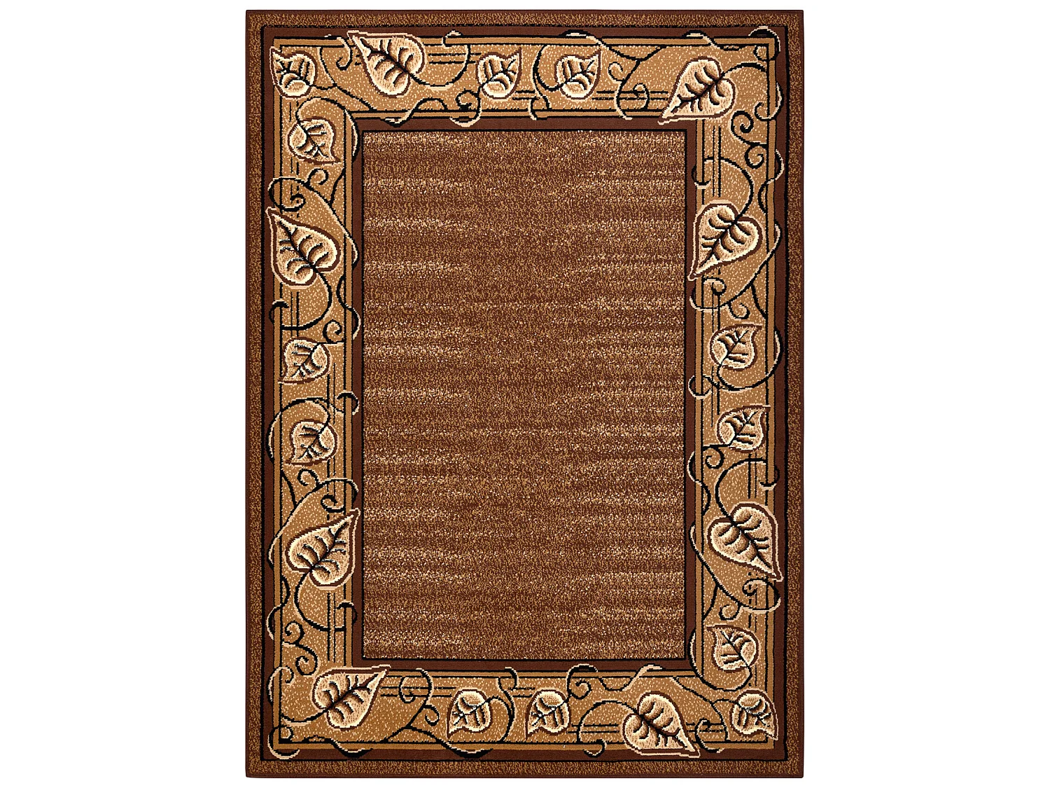 BCF Rug Morad FELIKS cadre, feuilles classique - marron 60x110 cm