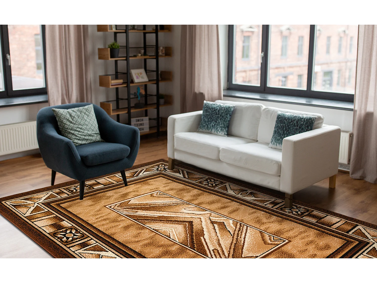 BCF Tapis Morad OPAL cadre, classique - vieil or 240x340 cm