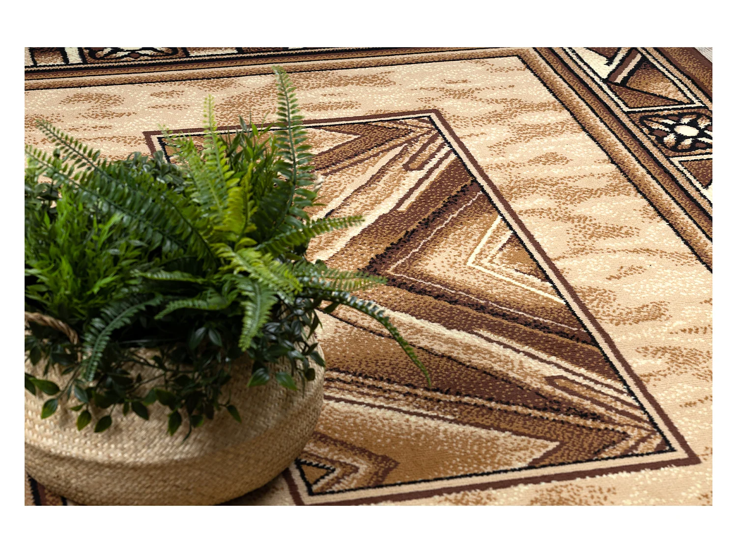 BCF Tapis Morad OPAL cadre, classique - beige 60x110 cm