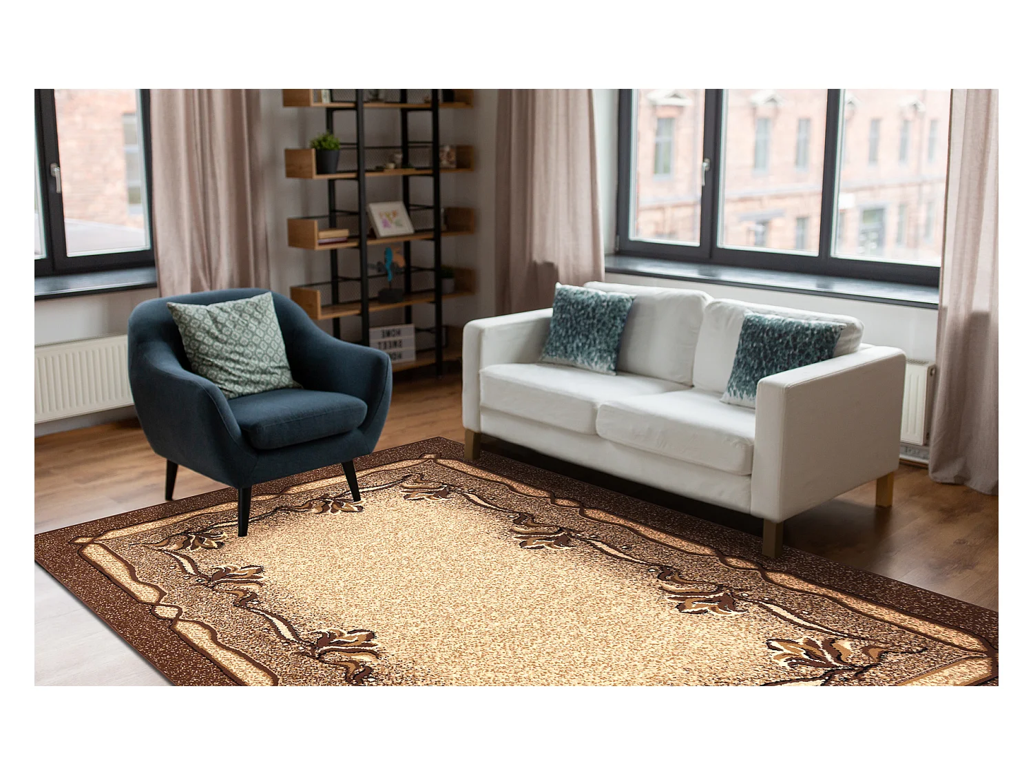 BCF Rug Morad KRZYŚ fleurs - marron 120x170 cm