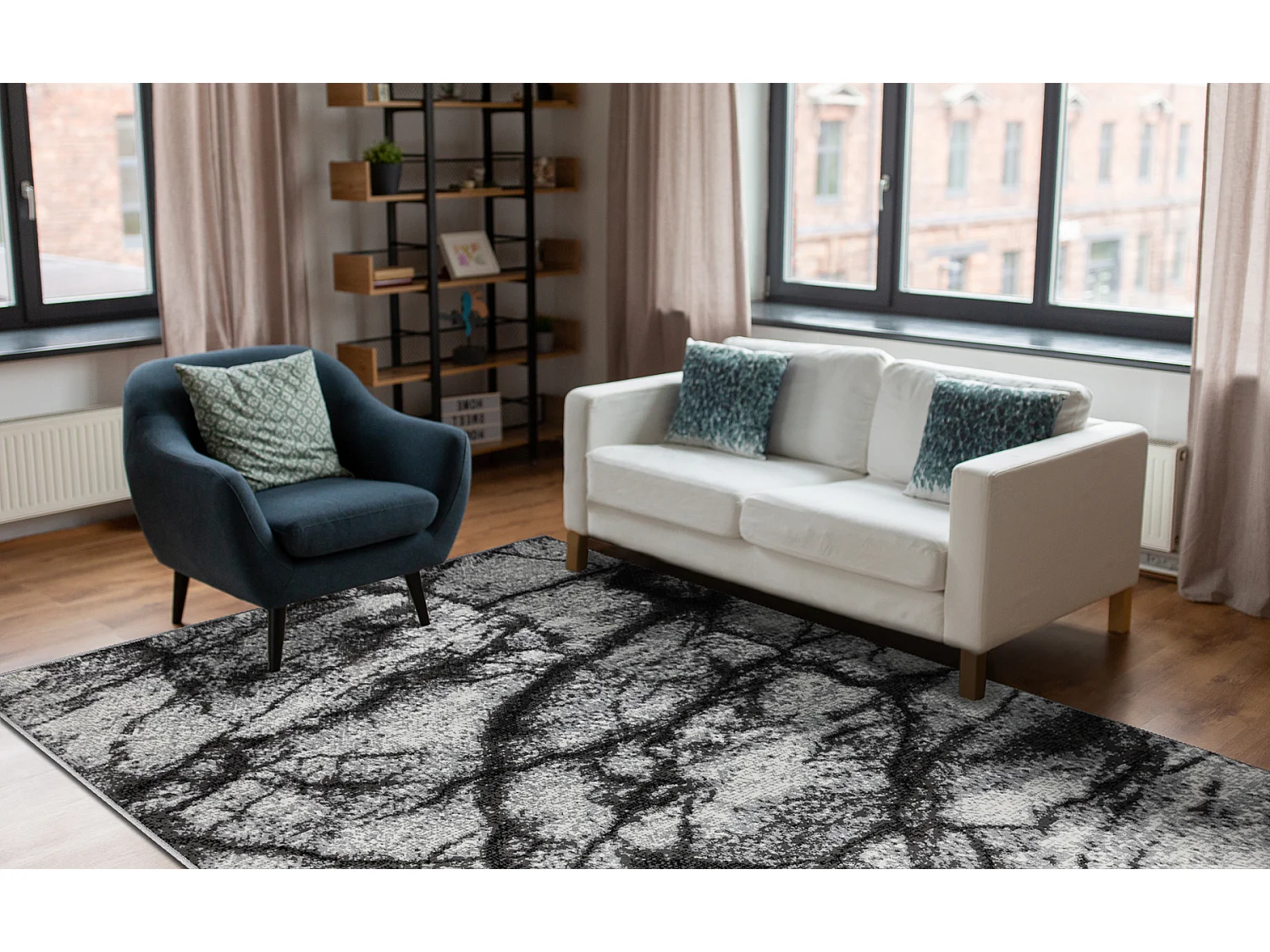 BCF Rug Morad MARMUR marbre - gris 140x200 cm