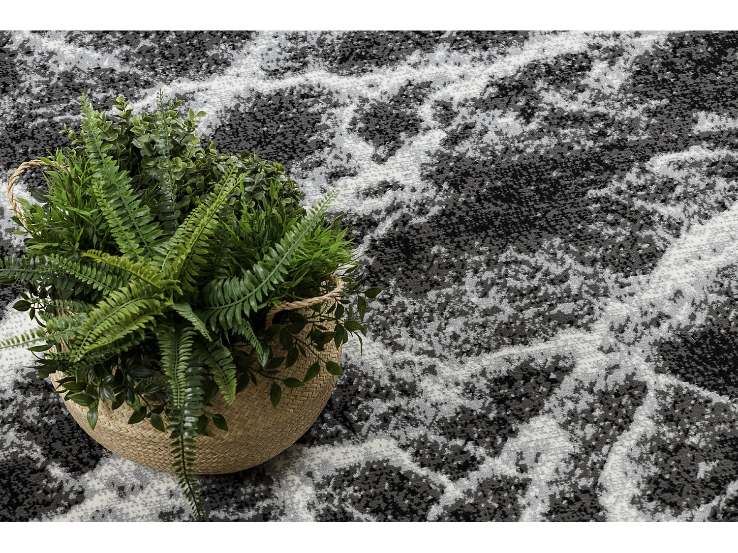 BCF Rug Morad MARMUR marbre - anthracite / noir 80x150 cm