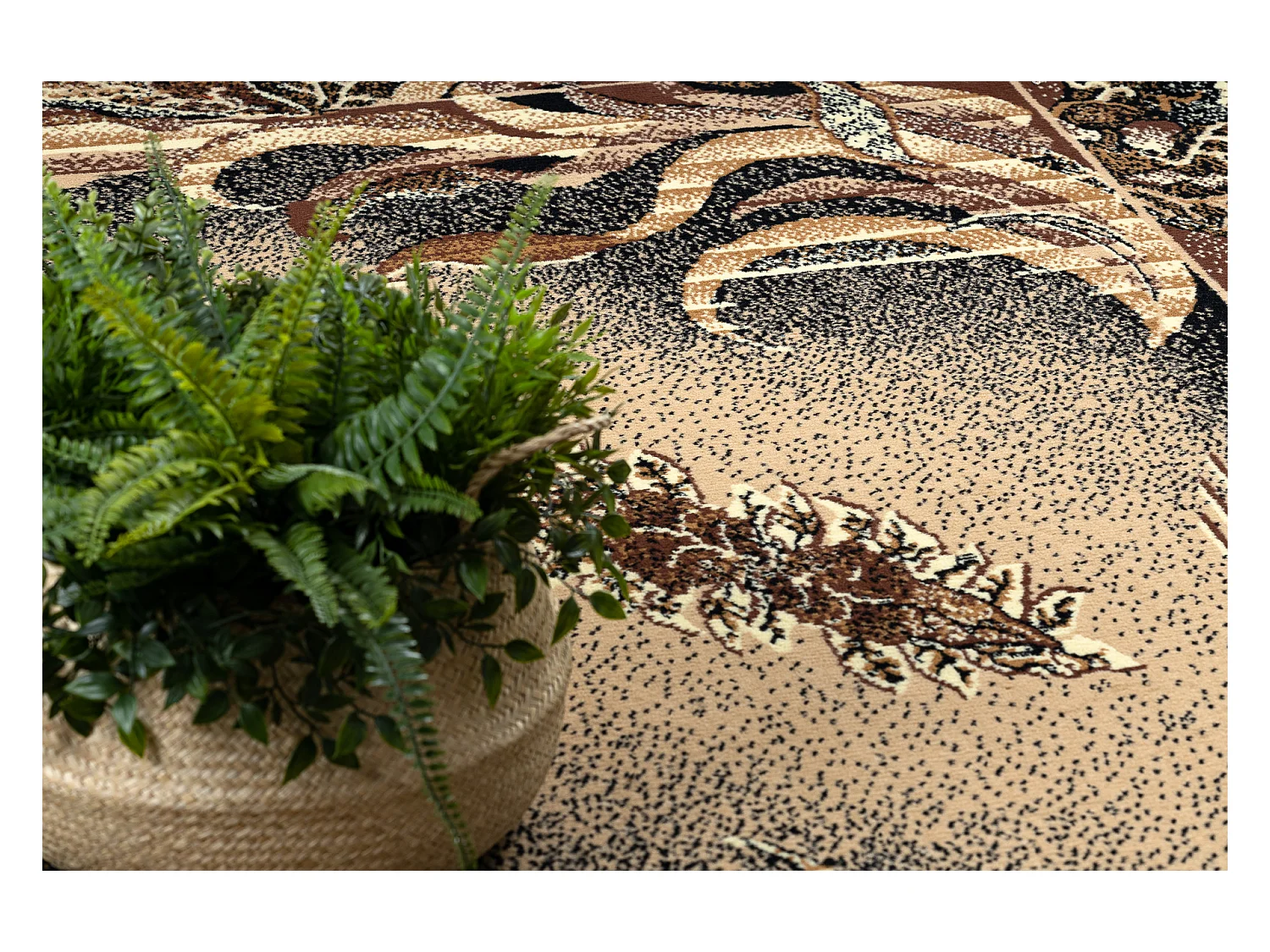 BCF Tapis Morad LIŚĆ Feuilles Agawa classique - beige 240x340 cm