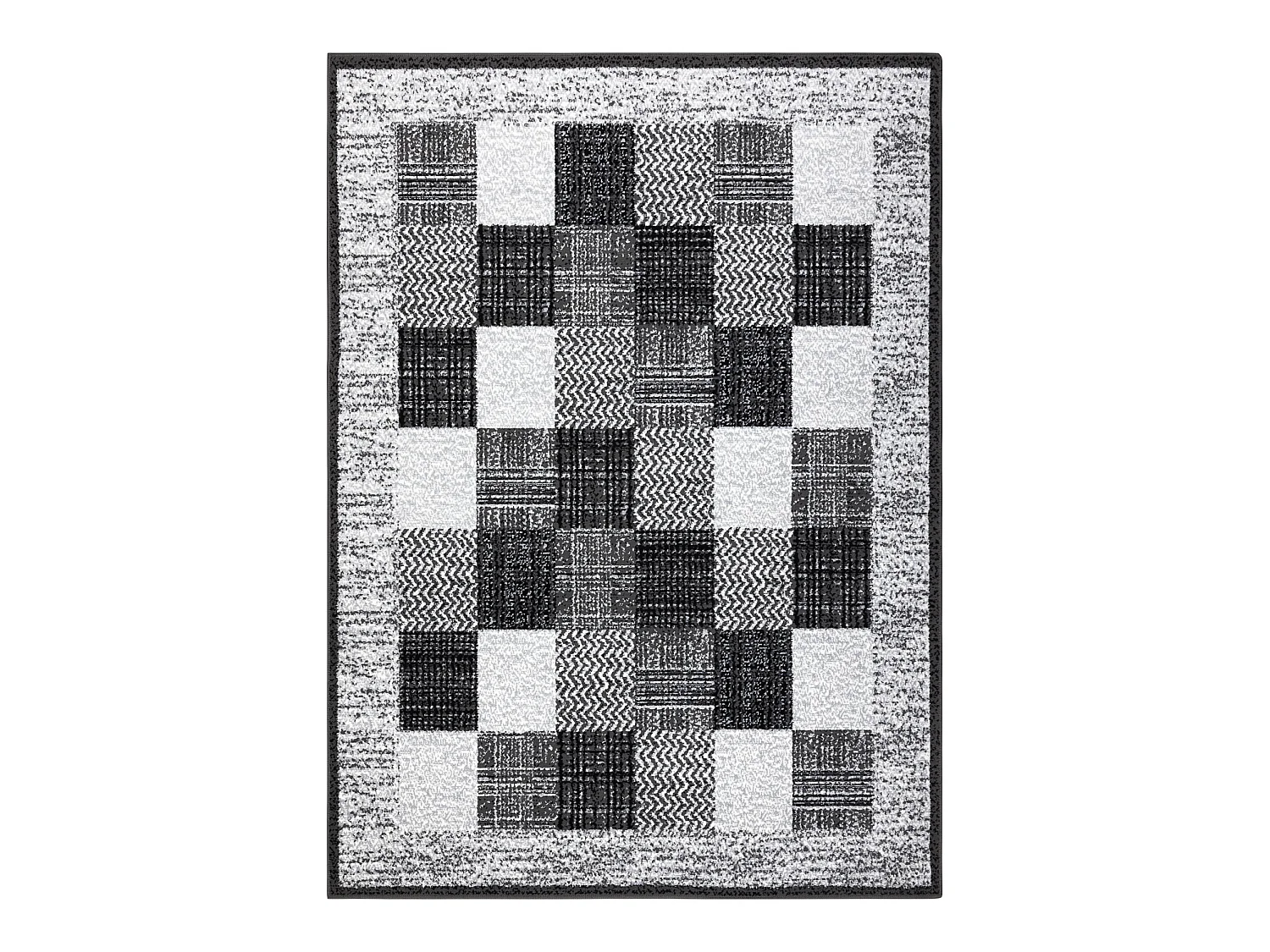 BCF Tapis Morad RAFIA Rectangles, géométrique - gris 60x110 cm