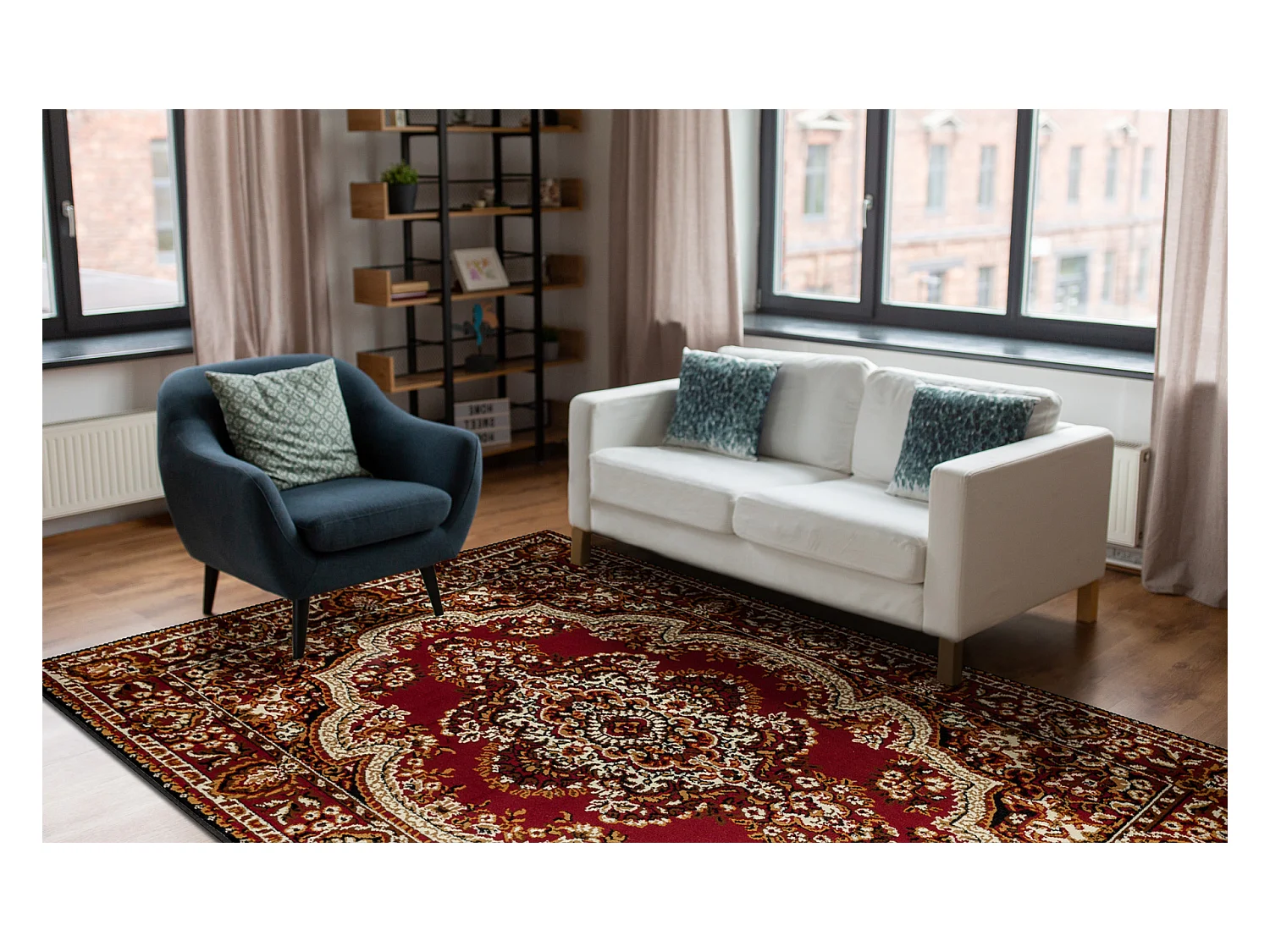 BCF Rug Morad WIOSNA Ornement classique - bordeaux 80x150 cm