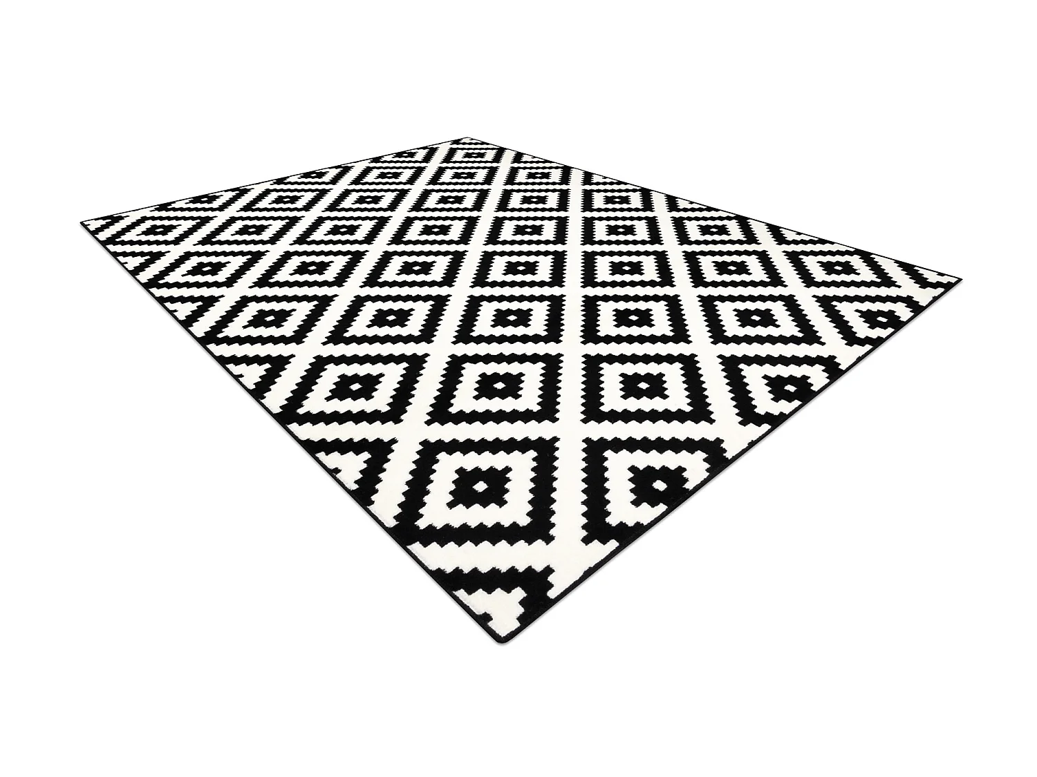 Tapijt BCF Morad RUTA diamanten, geometrisch - zwart / room 140x200 cm