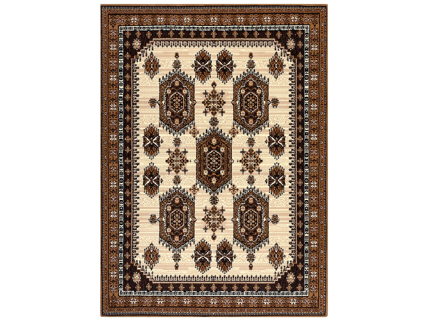 BCF Tapis Morad ZEGARY horloges, classique - beige 60x110 cm