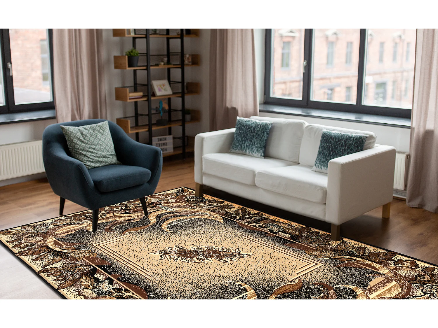 BCF Tapis Morad LIŚĆ Feuilles Agawa classique - beige 140x200 cm