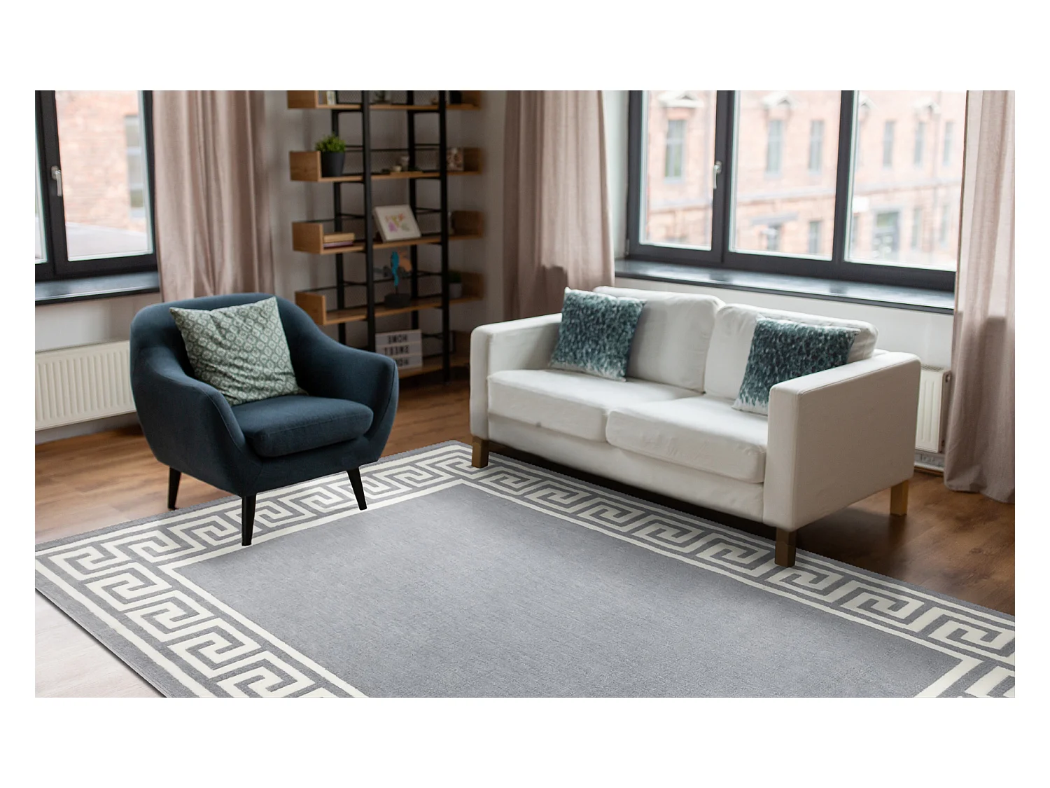 BCF Tapis Morad GREK grec - gris 60x110 cm