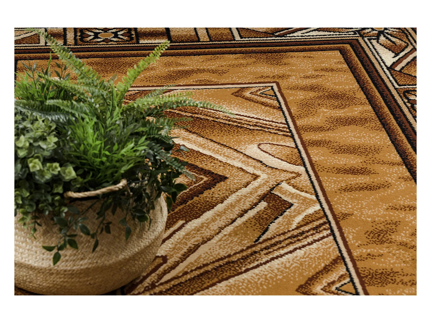 BCF Tapis Morad OPAL cadre, classique - vieil or 120x170 cm