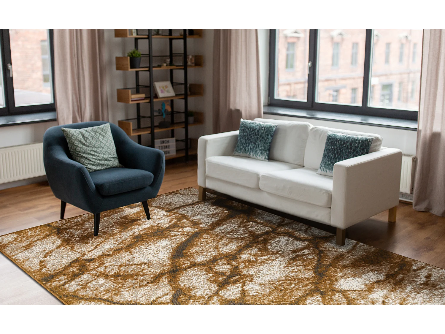 Tapijt BCF Morad MARMUR marmer - beige / grijs goud 140x200 cm