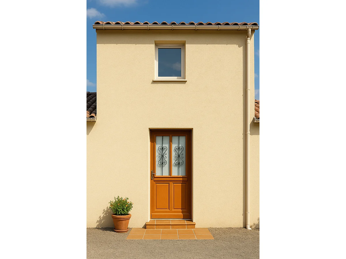 Porte d'entree Bois vitree, Syrah, H,215xl,90  p, droit Cote Tableau