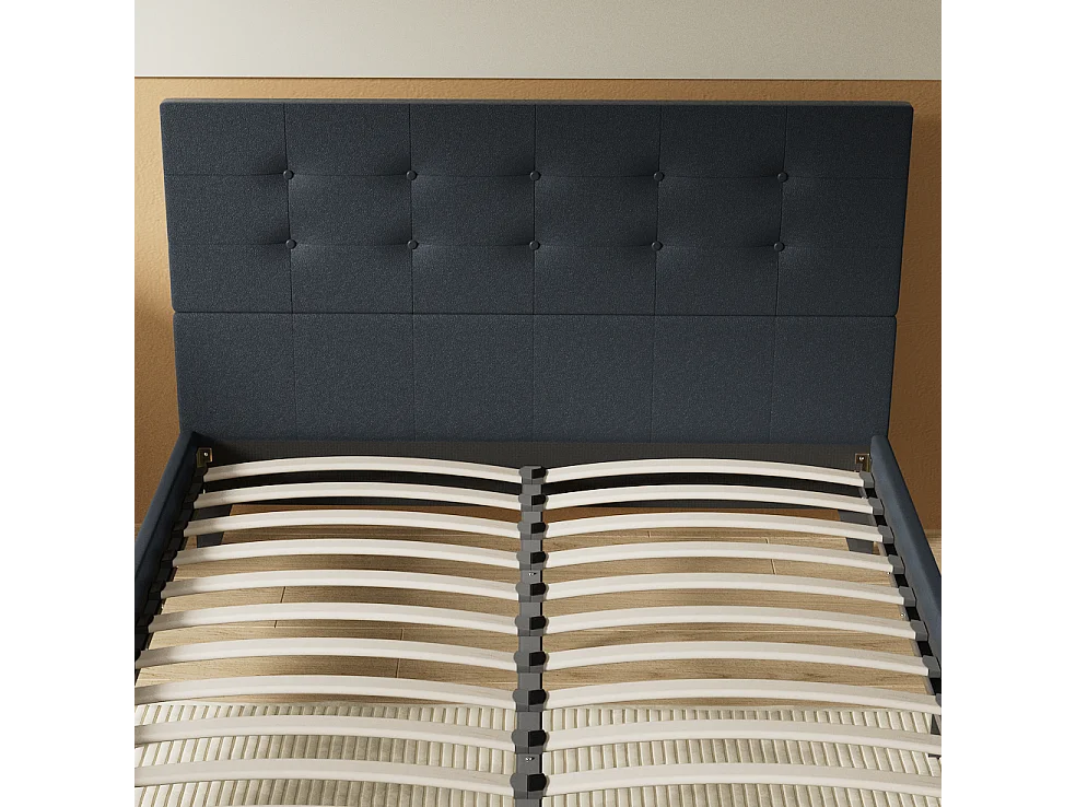 Lit 160x200 cm avec tête de lit similicuir couleur noir