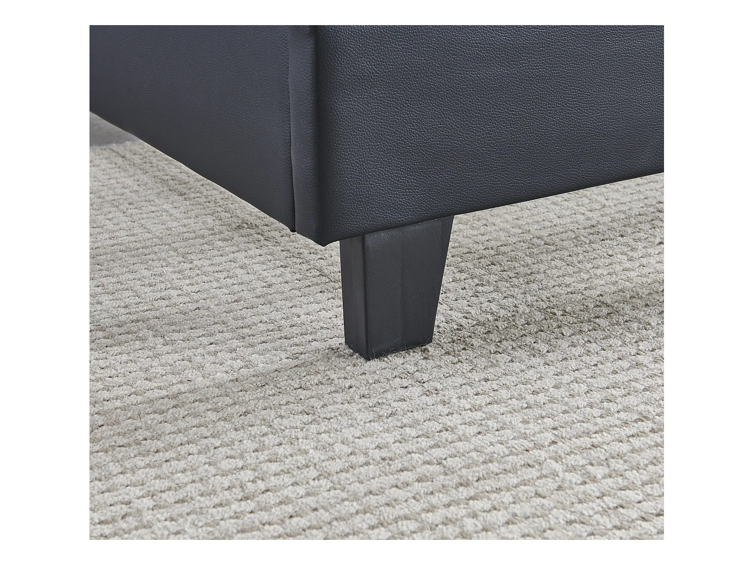 Lit 120x190 cm avec tête de lit similicuir couleur noir