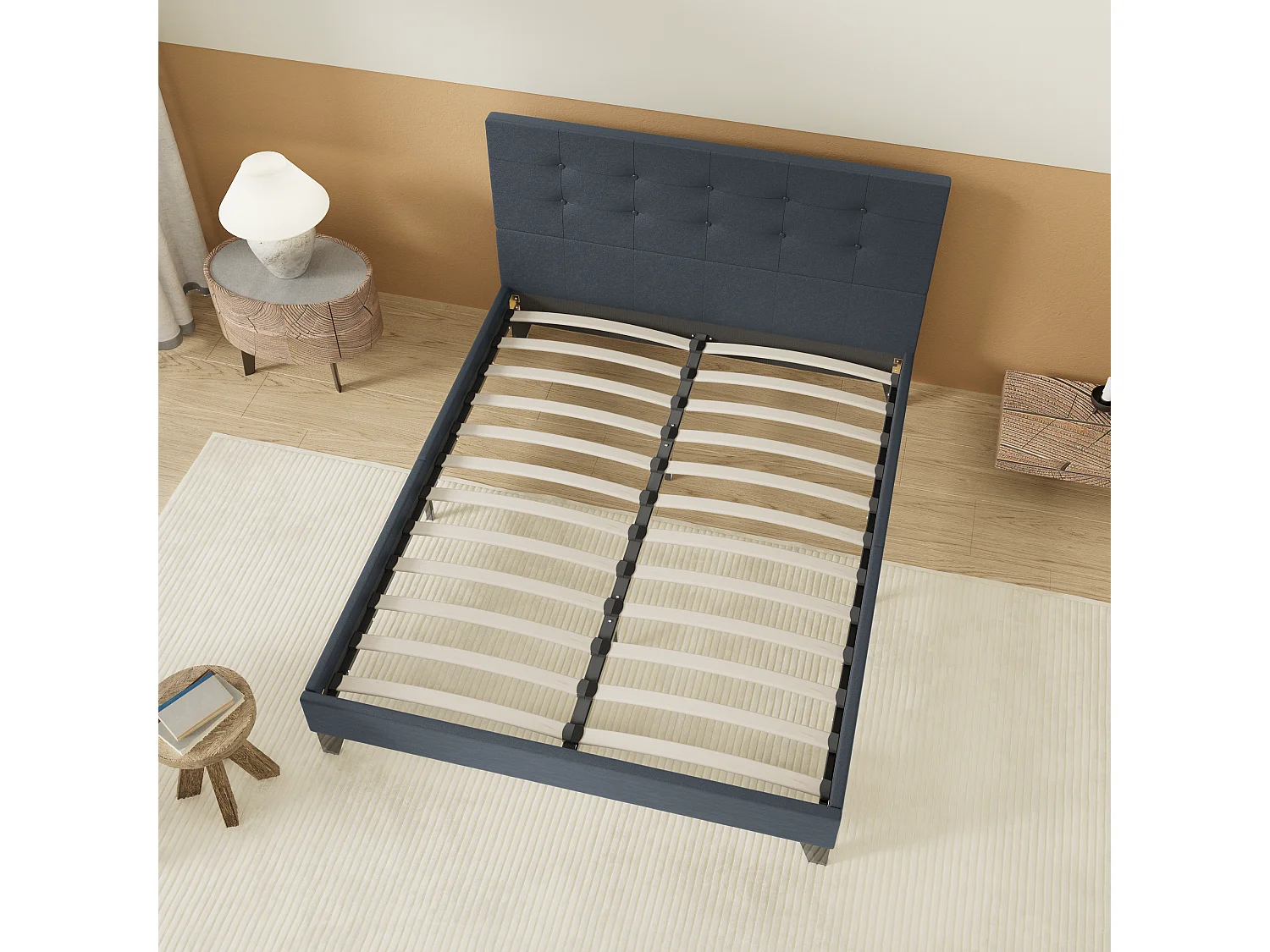 Lit 120x190 cm avec tête de lit similicuir couleur noir