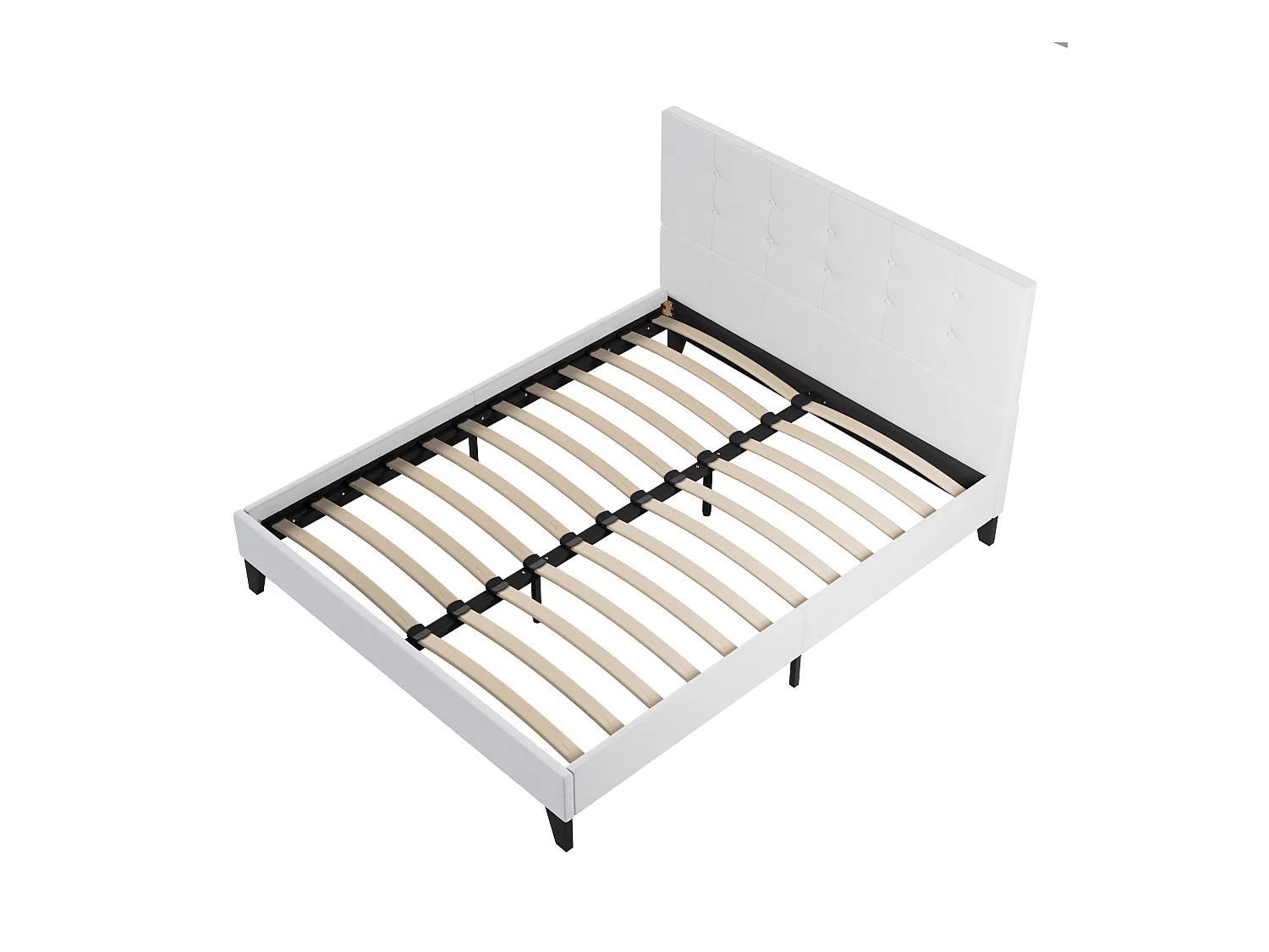 Lit 120x190 cm avec tête de lit similicuir couleur blanc