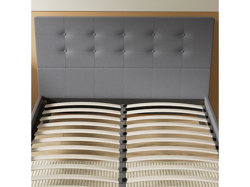 Lit 120x190 cm avec tête de lit similicuir couleur gris