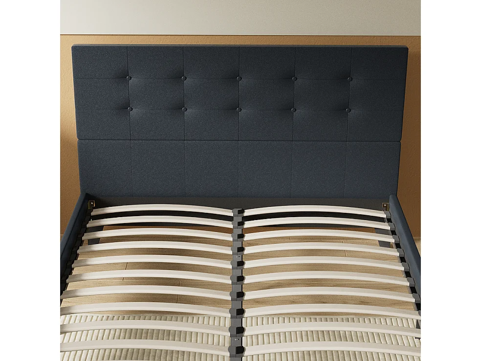 Lit 140x190 cm avec tête de lit similicuir couleur noir