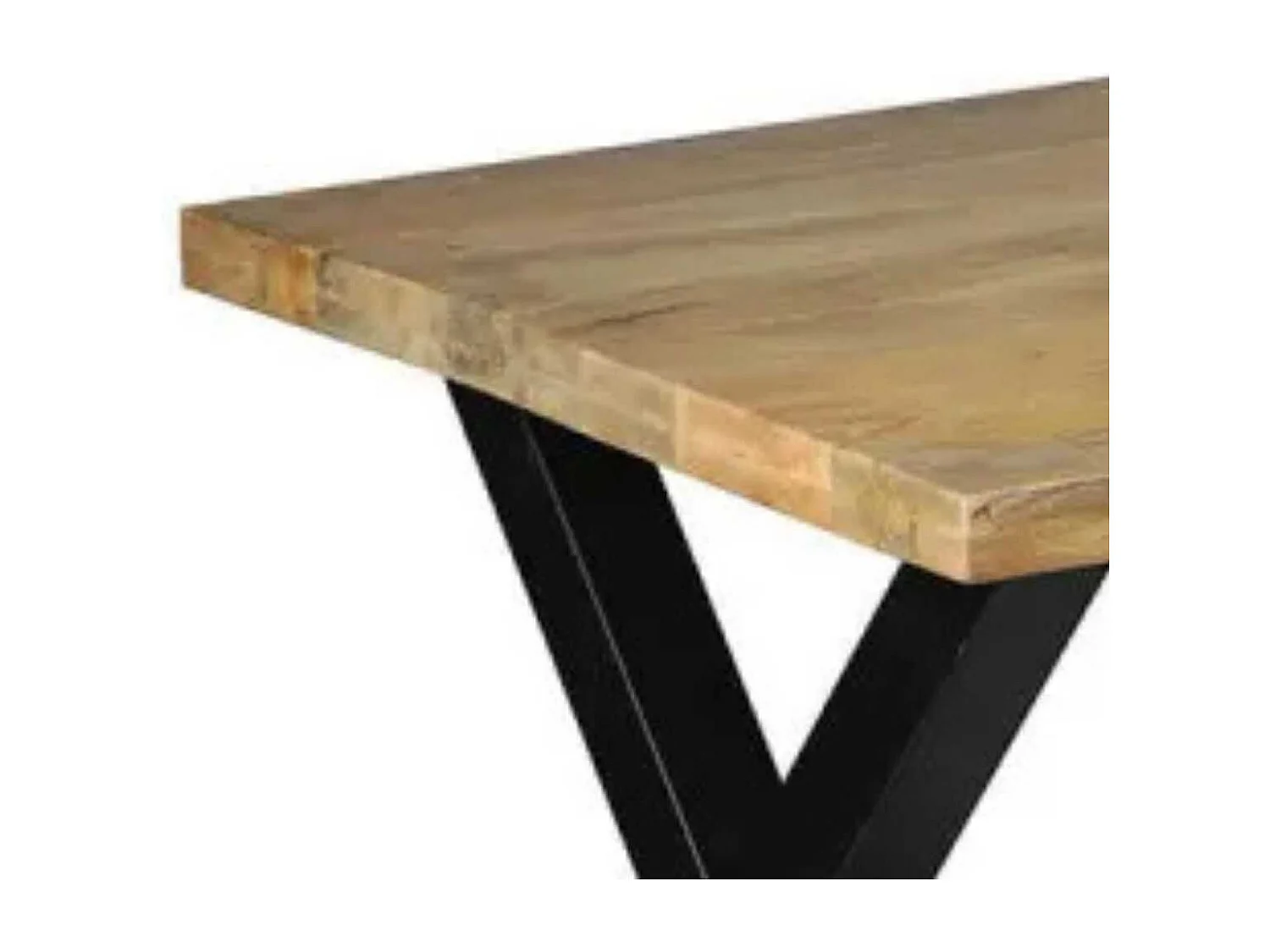 ZINA - Table de Repas 180cm Manguier Massif Piètement X