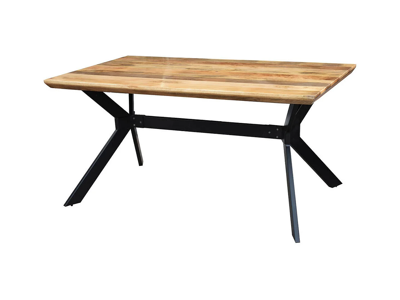 STEA - Table de Repas 180cm Manguier Massif Piètement Etoile