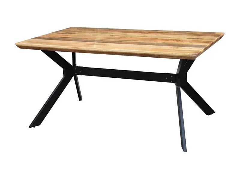 STEA - Table de Repas 180cm Manguier Massif Piètement Etoile