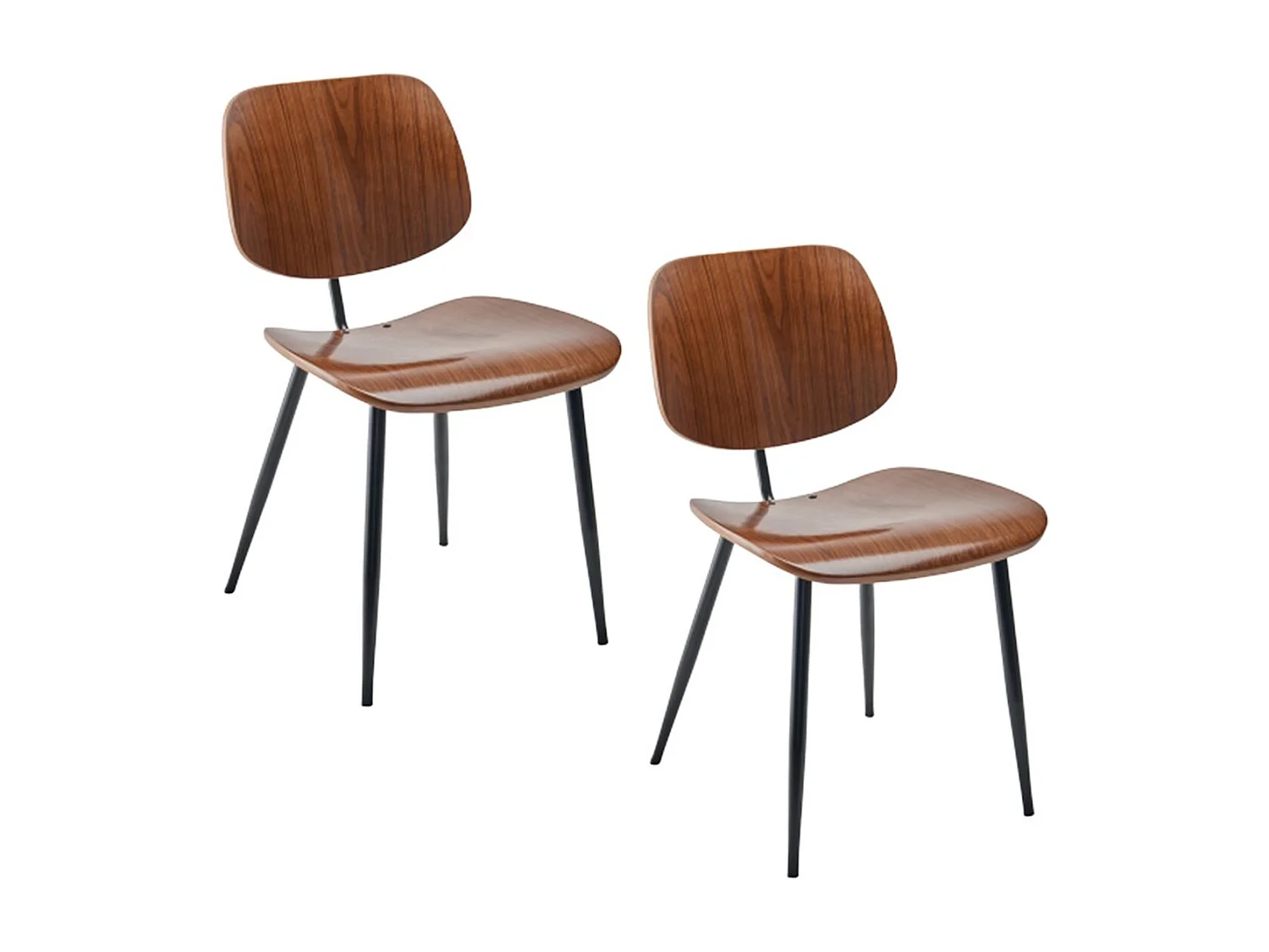 Chaises finition noyer Olympia - lot de 2