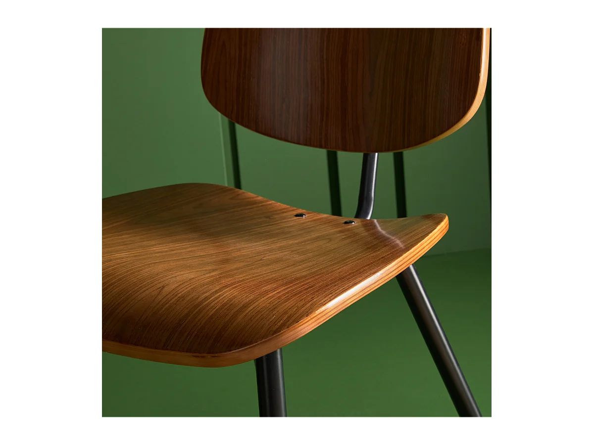 Chaises finition noyer Olympia - lot de 2