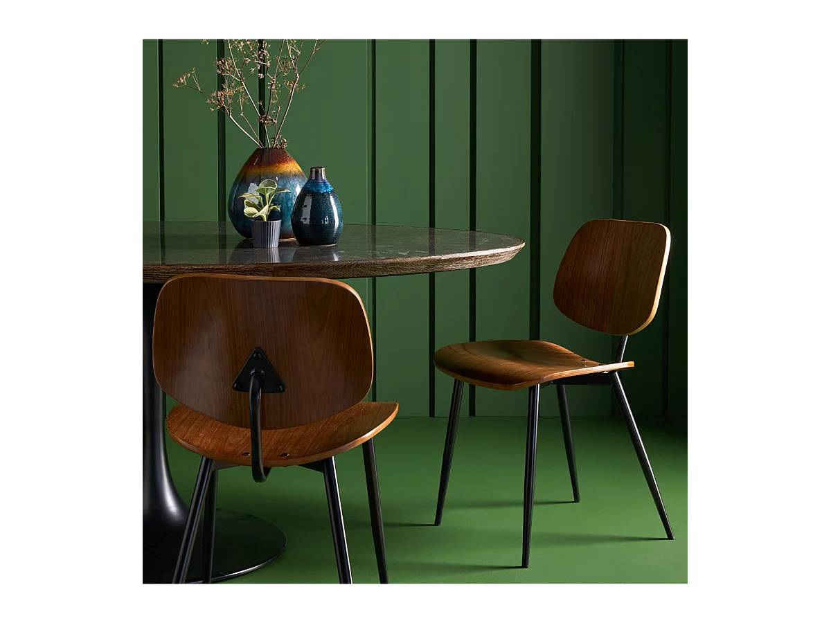 Sedie in finitura noce Olympia - set da 2