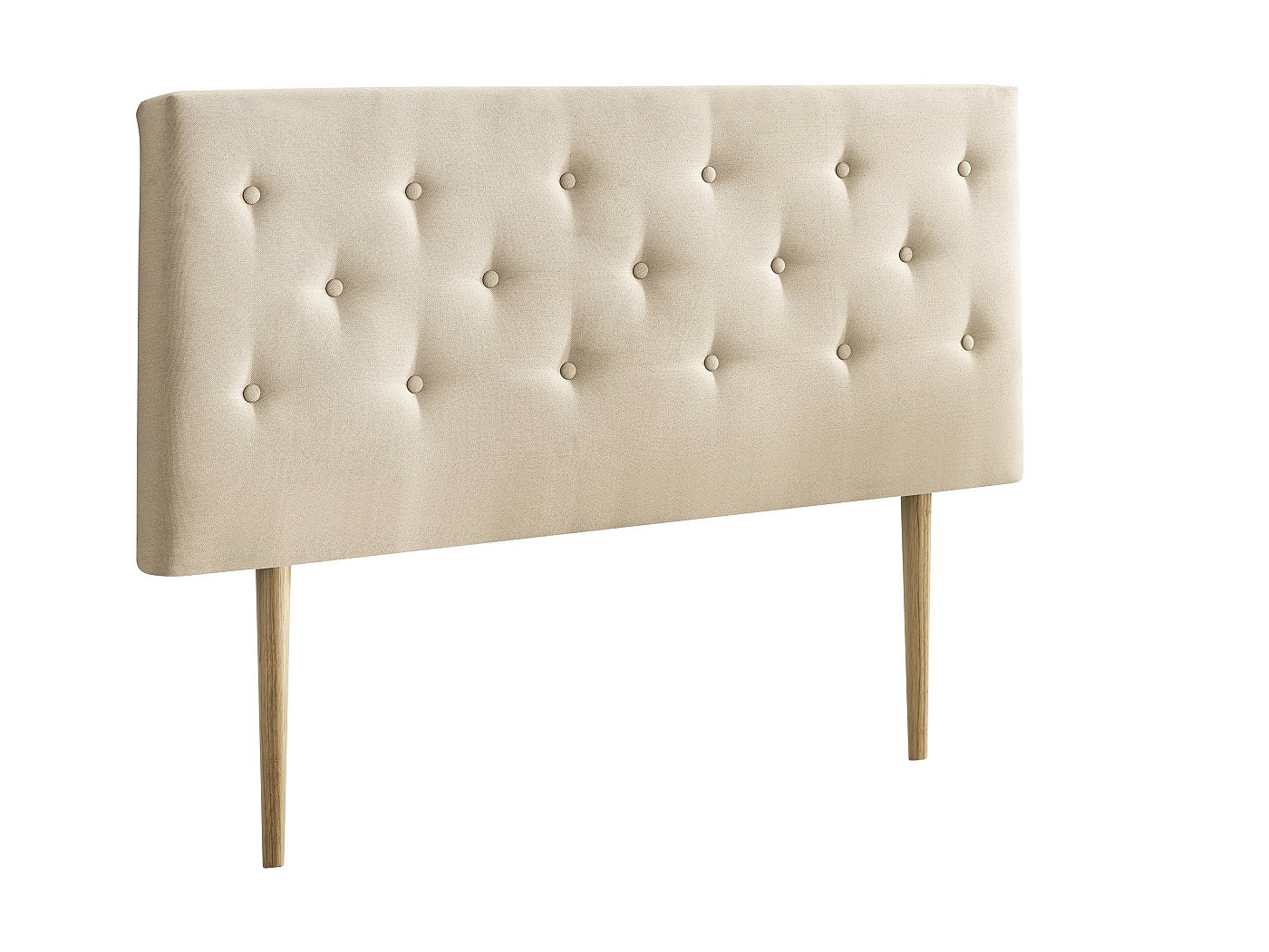 T te De Lit 160x100 Cm Capitonn e Tissu Beige Epaisseur 8 Cm