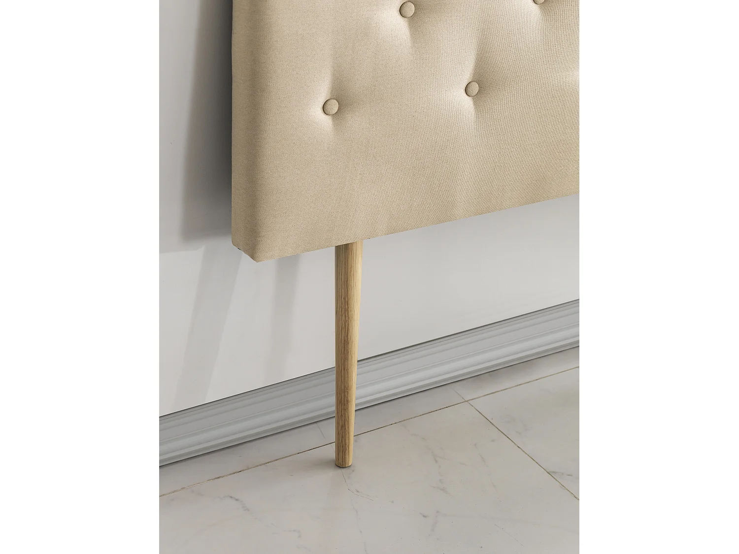 Tête De Lit 160x100 Cm, Capitonnée Tissu Beige, Epaisseur 8 Cm