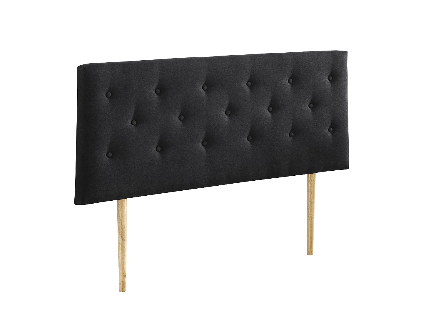 Tête De Lit 140x100 Cm, Capitonnée Tissu Noir, Epaisseur 8 Cm