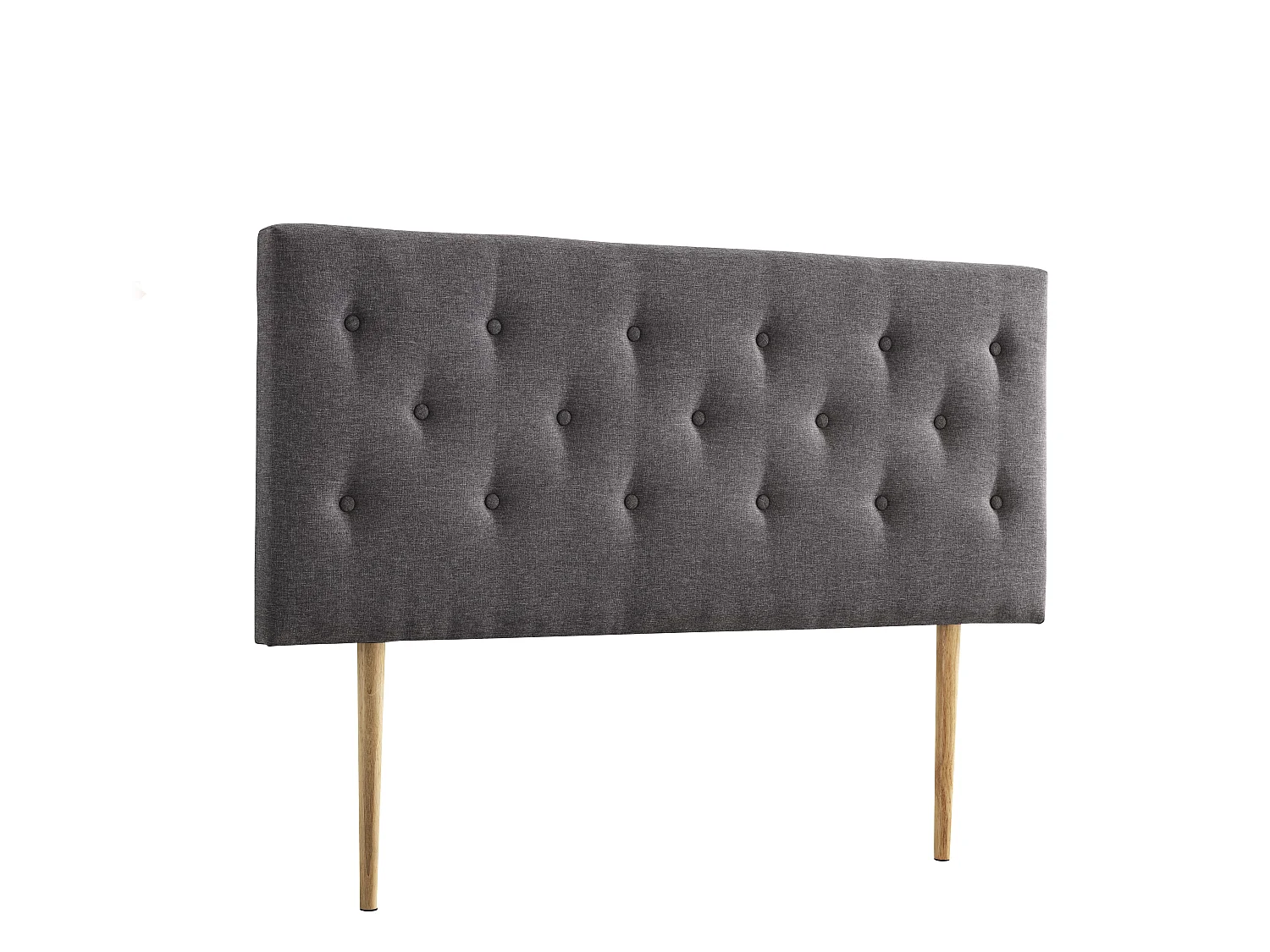 Tête De Lit 140x100 Cm, Capitonnée Tissu Gris, Epaisseur 8 Cm