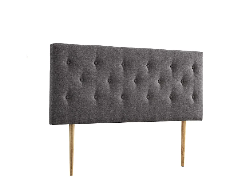 Tête De Lit 140x100 Cm, Capitonnée Tissu Gris, Epaisseur 8 Cm