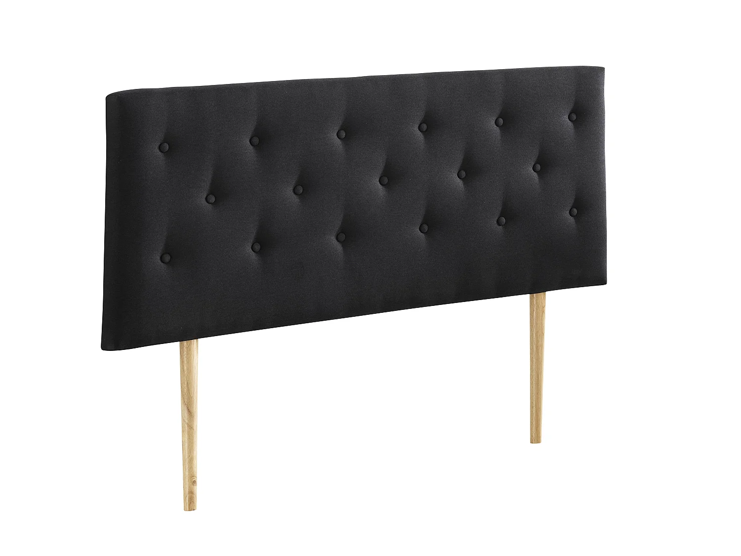 Tête De Lit 160x100 Cm, Capitonnée Tissu Noir, Epaisseur 8 Cm