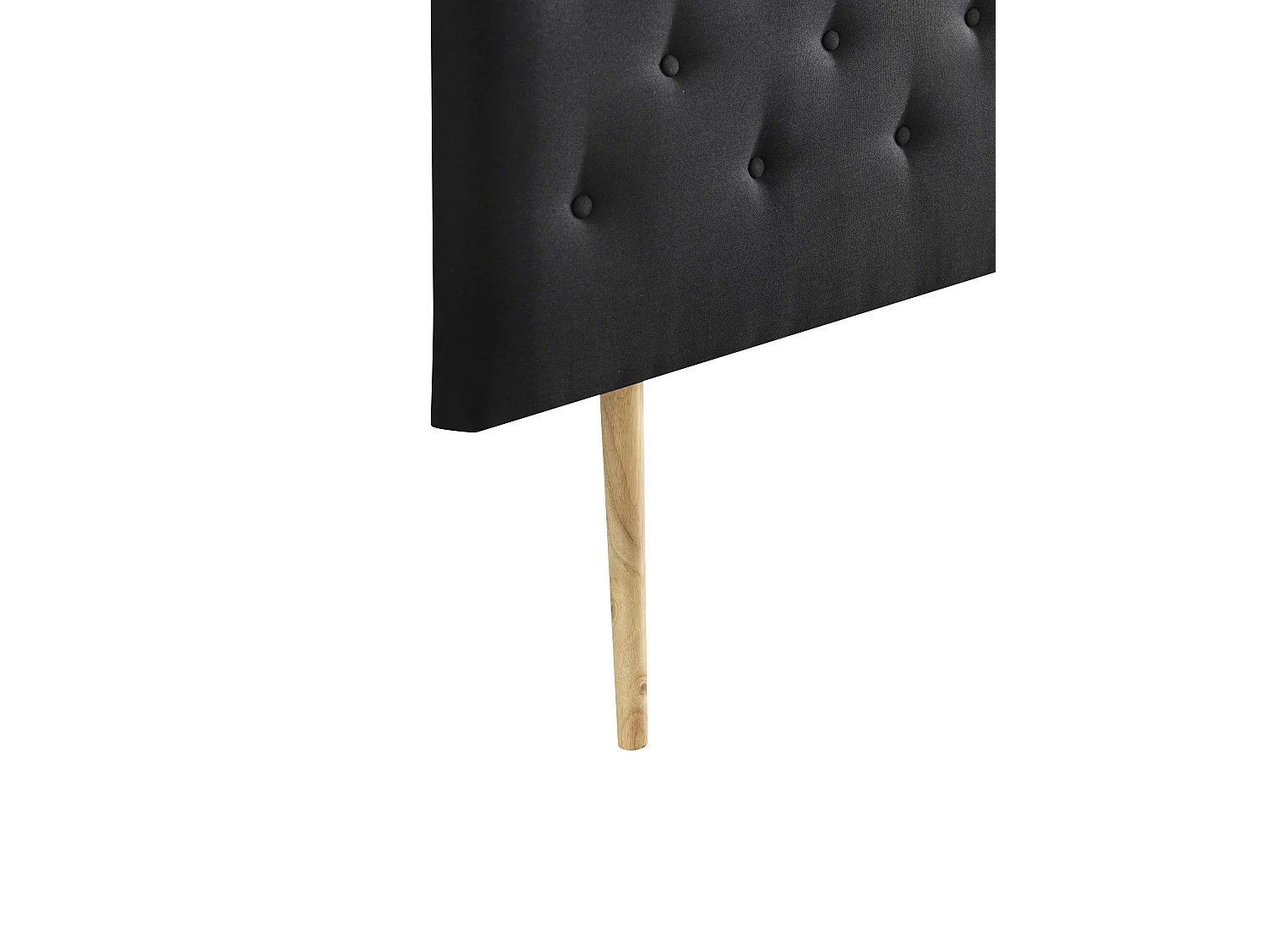 Tête De Lit 160x100 Cm, Capitonnée Tissu Noir, Epaisseur 8 Cm