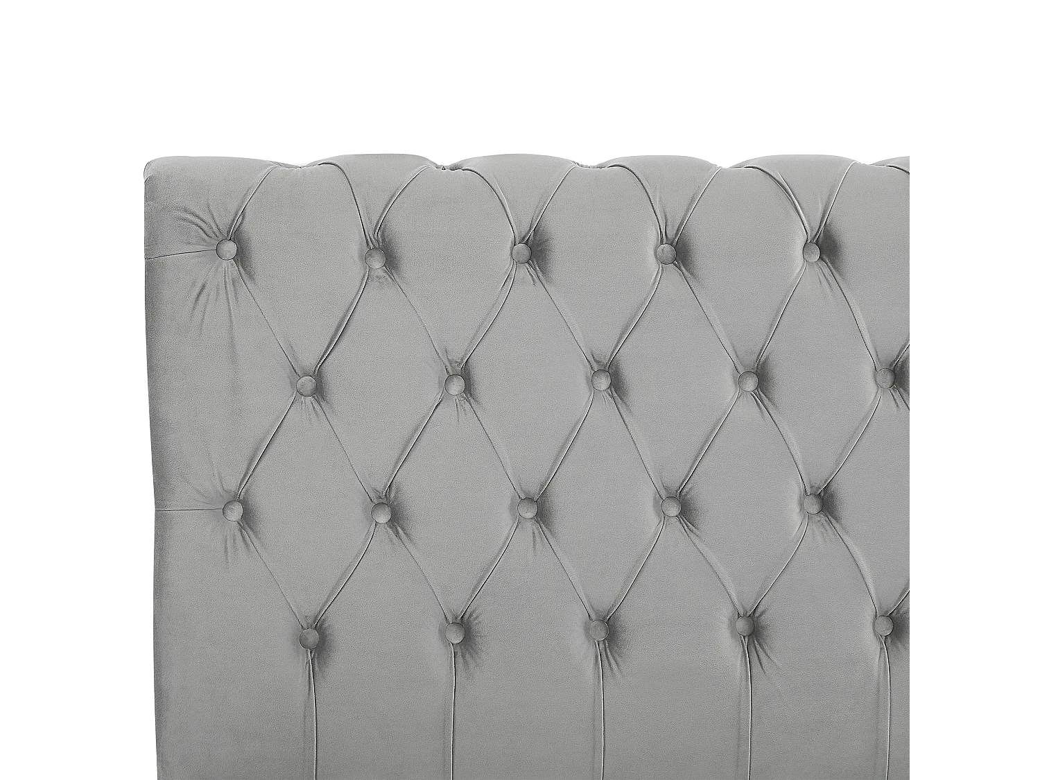 Lit avec sommier Velours AVALLON 160 x 200 cm Gris
